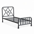 Łóżko metalowe w kolorze czarnym 190 x 90 x 30cm do sypialni